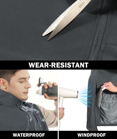 Mens Vests Outerwear Removable Hood Windproof Golf Vests for Men Softshell Sleeveless Jacket Men with 6 Pockets in Saudi Arabia