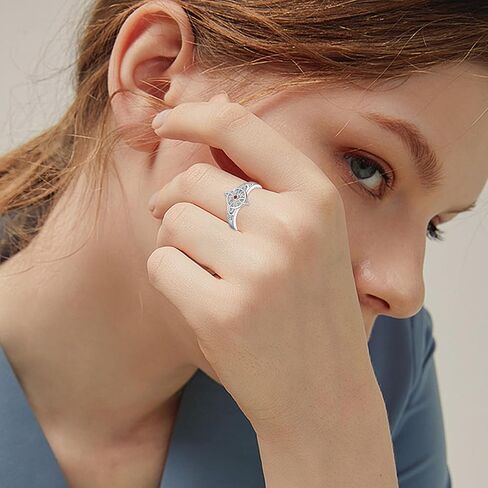 Witches Knot Ring for Women 925 Sterling Silver White/Black Celtic Witch Ring Ankh Eye of Horus Wiccan Jewelry Birthday Christian Halloween Gifts in Kuwait