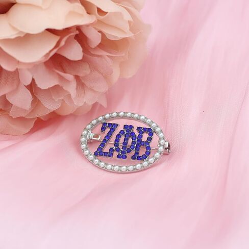 Pearl ZPB Brooch Pin for Women Greek Sorority Gift ZPB Paraphernalia Jewelry Rhinestone Sorority Brooch 1920 Finer Women Gift in Saudi Arabia
