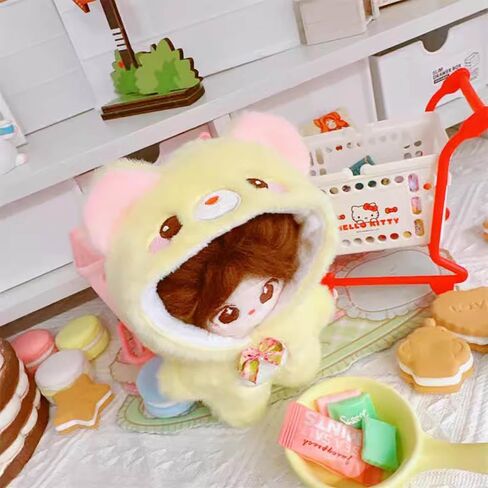 niannyyhouse 10cm Plush Doll Clothes Loose Onesies Penguin Rabbit Bear Fox Pig Bodysuit Doll Dress Up (Pink) in Saudi Arabia
