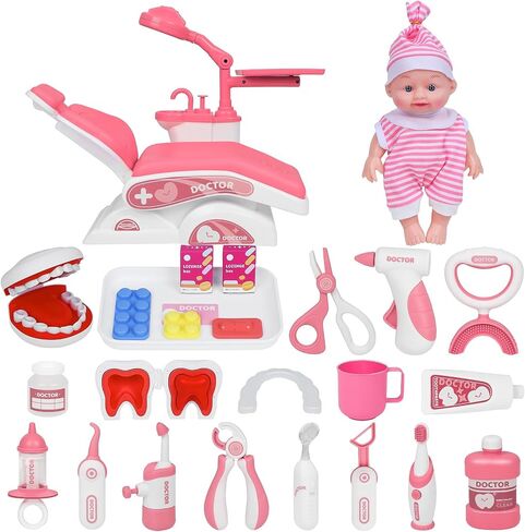Dentist Play Set, Doctor Kit for Toddlers 3-5, Preschool Pretend Play Simulated Dental Medical Toys for Toddler Boy Girl Kid Child in Saudi Arabia