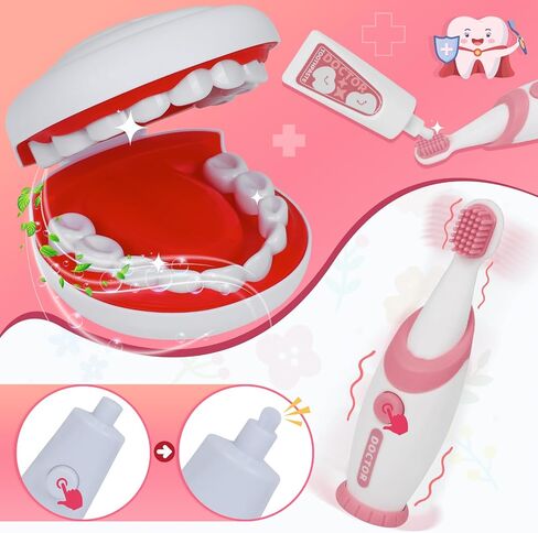 Dentist Play Set, Doctor Kit for Toddlers 3-5, Preschool Pretend Play Simulated Dental Medical Toys for Toddler Boy Girl Kid Child in Saudi Arabia