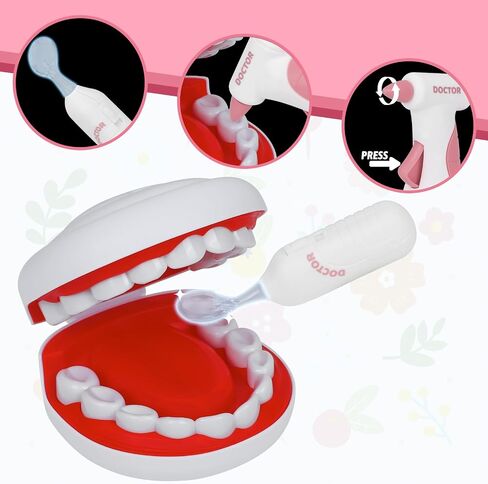 Dentist Play Set, Doctor Kit for Toddlers 3-5, Preschool Pretend Play Simulated Dental Medical Toys for Toddler Boy Girl Kid Child in Saudi Arabia