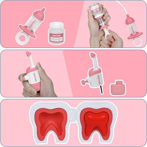 Dentist Play Set, Doctor Kit for Toddlers 3-5, Preschool Pretend Play Simulated Dental Medical Toys for Toddler Boy Girl Kid Child in Saudi Arabia