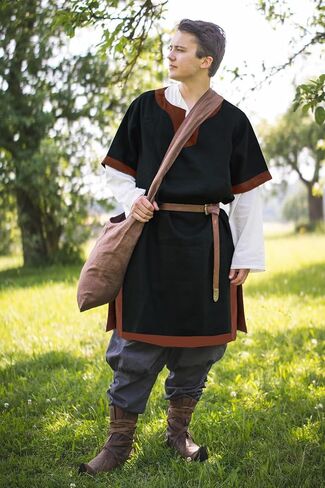 Mens Medieval Pirate Costumes Viking Tunic Shirt Renaissance Knight Warrior Cosplay LARP Halloween Tops with Belt in Saudi Arabia