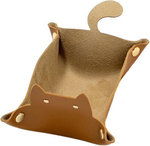 صينية النرد على شكل قطة مبتكرة لحامل النرد المحمول ومنظم المكتب وإكسسوارات DND هدية فريدة للاعبي ألعاب آر بي جي (أحمر) in Kuwait