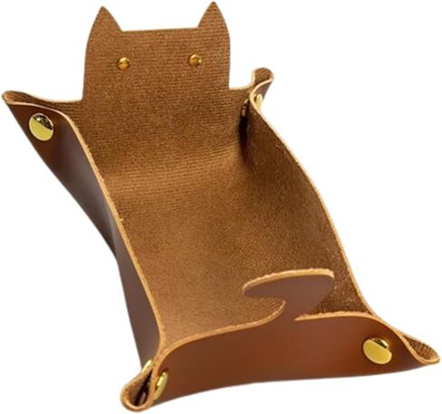 صينية النرد على شكل قطة مبتكرة لحامل النرد المحمول ومنظم المكتب وإكسسوارات DND هدية فريدة للاعبي ألعاب آر بي جي (أحمر) in Kuwait