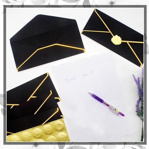 Business Envelopes with V-Flap,Gold Border 30 Pack #10 Envelopes Made of 150gsm Paper, Standard Envelopes with Gold Stickers for Office, Checks, Letter Mailing,9.45 x 4.13 Inches (Christmas Green) in Saudi Arabia