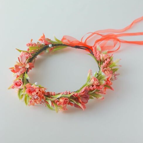Vividsun حفل زفاف زهرة تاج إكليل الزهور عقال إكليل الزهور خوذة (N/وردي بيج) in Kuwait