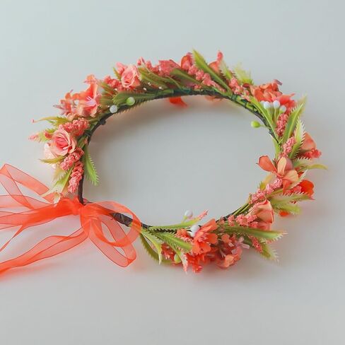 Vividsun حفل زفاف زهرة تاج إكليل الزهور عقال إكليل الزهور خوذة (N/وردي بيج) in Kuwait