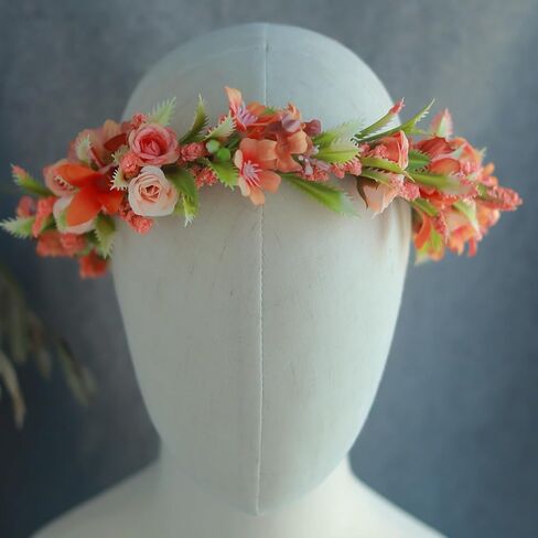 Vividsun حفل زفاف زهرة تاج إكليل الزهور عقال إكليل الزهور خوذة (N/وردي بيج) in Kuwait