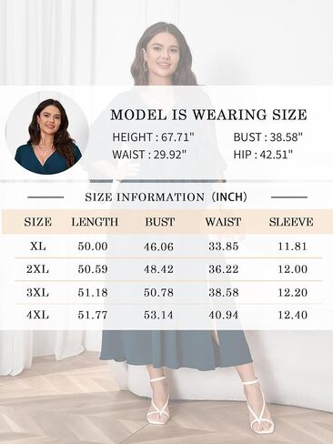 Womens Plus Size Dress Wedding Guest Cocktail Ruffle Half Sleeve Wrap V Neck Slit A Line Maxi Dresses with Belt in Kuwait