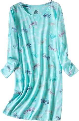 PNAEONG 3 Pack Women's Nightgown, Long Sleeve Sleep Shirts Comfy Soft Nightshirt Women Pajama Sleep Dress Cotton Sleepwear in Saudi Arabia