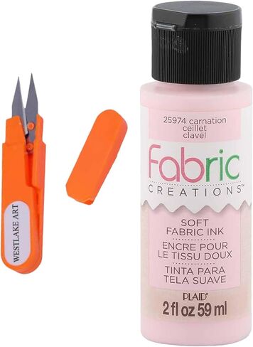 Fabric Creations Soft Fabric Ink 0.32 Oz, | Bundled With Embroidery Scissors, Vibrant & Permanent Textile Paint For Stamping, Textile Ink, Water-Based - [Pack Of 1] in Saudi Arabia