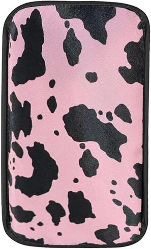 غطاء وحدة التحكم المركزية بنمط بقرة Dotesy، غطاء مسند ذراع السيارة مصنوع من جلد PVC ووسادة مسند ذراع السيارة وإكسسوارات السيارة الداخلية لمعظم المركبات (أزرق أسود) in Kuwait