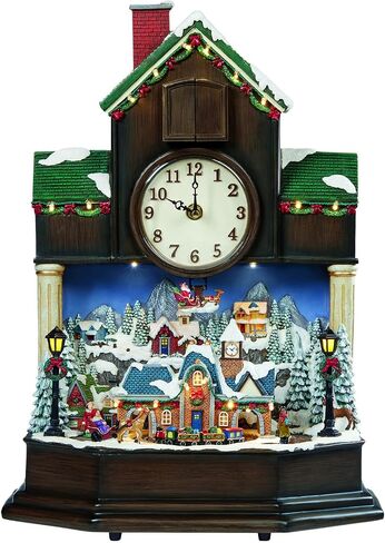 MOMENTS IN TIME 9"H Polyresin Christmas LED & Musical Cuckoo Clock with Animated Christmas Tree (Adaptor) in Saudi Arabia