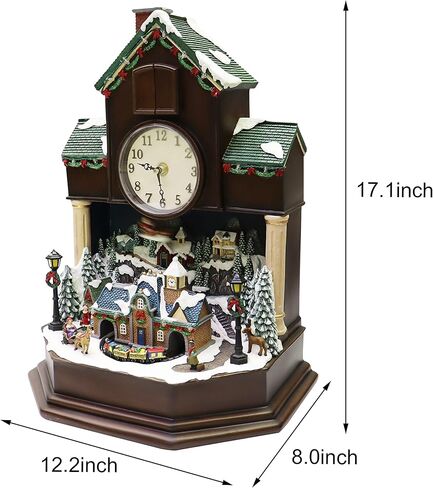 MOMENTS IN TIME 9"H Polyresin Christmas LED & Musical Cuckoo Clock with Animated Christmas Tree (Adaptor) in Saudi Arabia