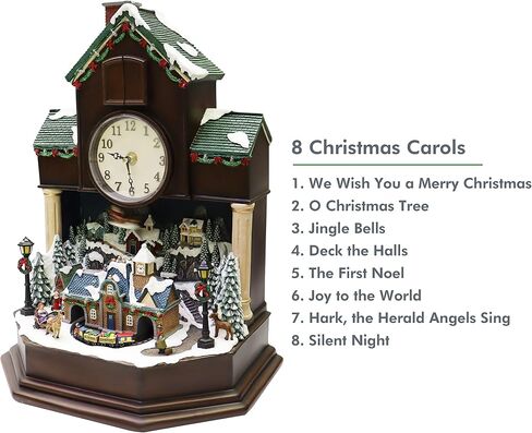 MOMENTS IN TIME 9"H Polyresin Christmas LED & Musical Cuckoo Clock with Animated Christmas Tree (Adaptor) in Saudi Arabia