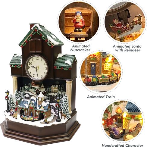 MOMENTS IN TIME 9"H Polyresin Christmas LED & Musical Cuckoo Clock with Animated Christmas Tree (Adaptor) in Saudi Arabia