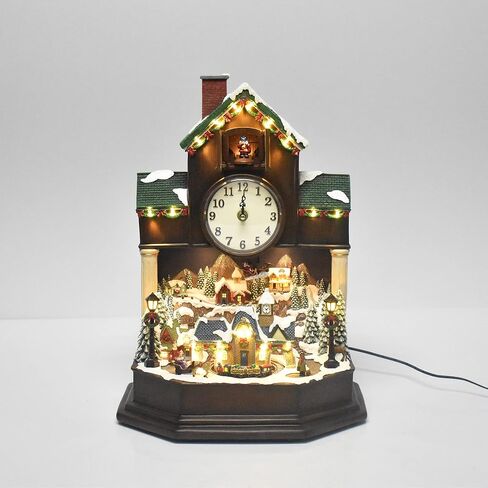 MOMENTS IN TIME 9"H Polyresin Christmas LED & Musical Cuckoo Clock with Animated Christmas Tree (Adaptor) in Saudi Arabia