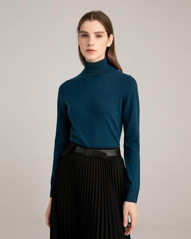 State Fusio Ribbed Turtleneck Sweater Merino Wool Long Sleeve High Neck Pullover for Women… in Saudi Arabia