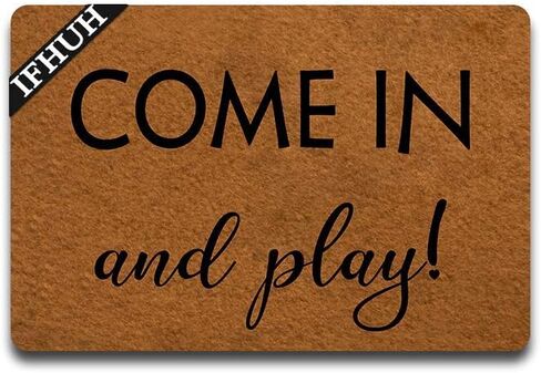 Come in and Play Doormat Mini Playhouse Doormat Funny Doormat Sayings Front Door Mat Rubber Non Slip Backing Funny Welcome Mat Indoor Outdoor Rug 23.6 in(W) X 15.7 in(L) in Saudi Arabia