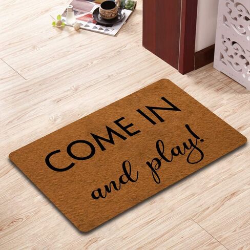 Come in and Play Doormat Mini Playhouse Doormat Funny Doormat Sayings Front Door Mat Rubber Non Slip Backing Funny Welcome Mat Indoor Outdoor Rug 23.6 in(W) X 15.7 in(L) in Saudi Arabia