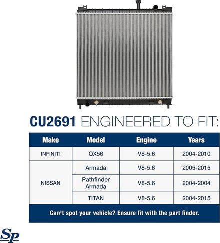 Spectra Premium CU2691 Radiator With TOC Compatible With Nissan Armada, Titan, and INFINITI QX56 in Saudi Arabia