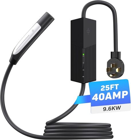 Level 2 Electric Vehicle Charger for Tesla: 40 Amp, 240V, NEMA 14-50 Plug, Portable EV Charger with 25 FT Cord, UL Certified, NACS Connector Compatible with Tesla Model X, Y, 3, S, Cybertruck in Kuwait