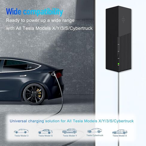 Level 2 Electric Vehicle Charger for Tesla: 40 Amp, 240V, NEMA 14-50 Plug, Portable EV Charger with 25 FT Cord, UL Certified, NACS Connector Compatible with Tesla Model X, Y, 3, S, Cybertruck in Kuwait