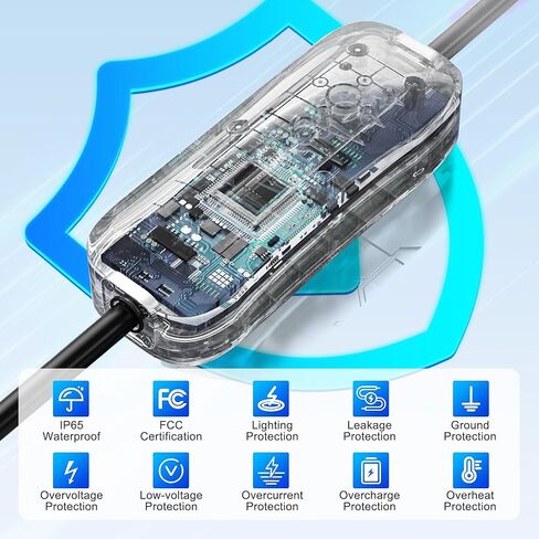 Level 2 Electric Vehicle Charger for Tesla: 40 Amp, 240V, NEMA 14-50 Plug, Portable EV Charger with 25 FT Cord, UL Certified, NACS Connector Compatible with Tesla Model X, Y, 3, S, Cybertruck in Kuwait