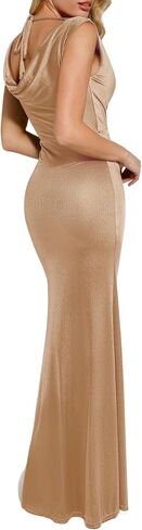 Popilush Women Shapewear Dress Cocktail Long Dresses Fishtail Maxi Dress with Built-in Bra in Saudi Arabia