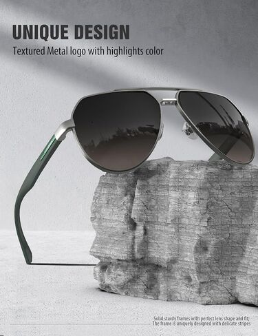 نظارات شمسية LUENX Aviator للرجال نظارات شمسية مستقطبة بظلال طيار UV400 مع ملحقات in Saudi Arabia