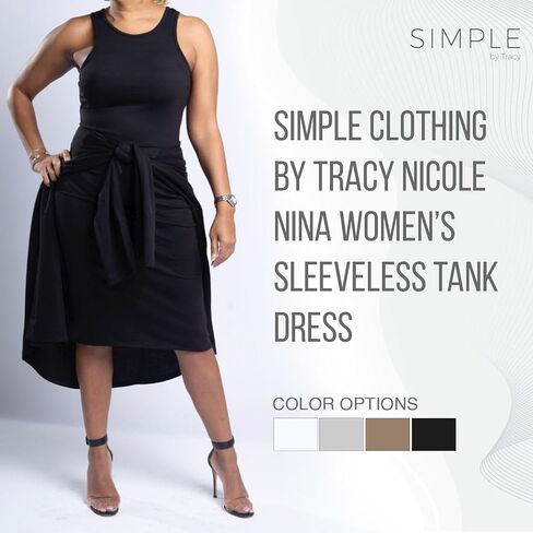 Nina Sleeveless Tank Dress, Casual Dresses for Women, Scoop Neckline Dress in Saudi Arabia