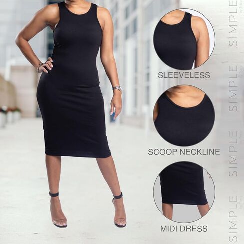 Nina Sleeveless Tank Dress, Casual Dresses for Women, Scoop Neckline Dress in Saudi Arabia