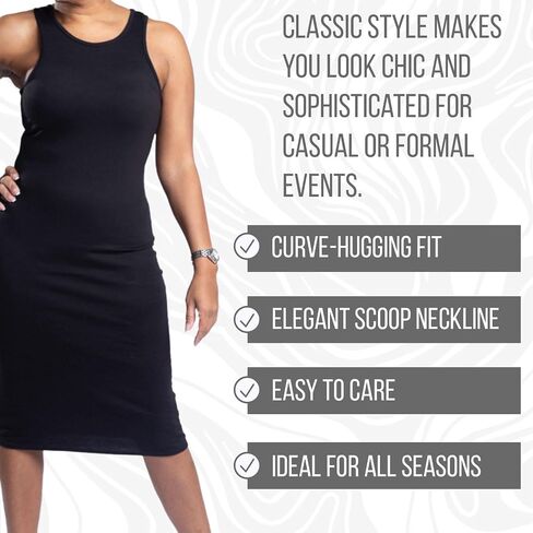 Nina Sleeveless Tank Dress, Casual Dresses for Women, Scoop Neckline Dress in Saudi Arabia