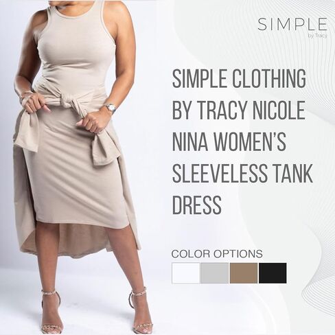 Nina Sleeveless Tank Dress, Casual Dresses for Women, Scoop Neckline Dress in Saudi Arabia