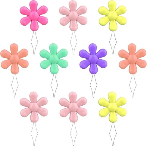 10 PCS Sewing Needle Threader Needle Threader Tool Embroidery Needle Threader Tool Multicolor Plastic Flower Head Wire Loop Needle Threaders for Sewing Crafting, Quilting, DIY Art, Random Color in Saudi Arabia