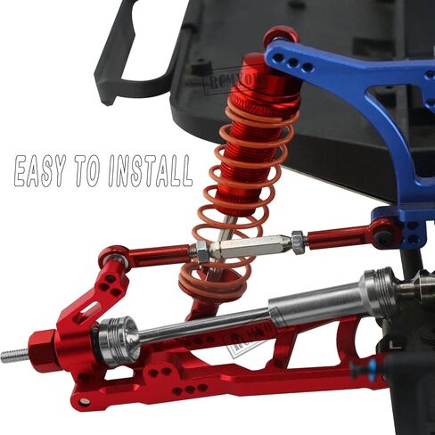 Aluminum Big Bore RC Shock Absorber Upgrades Part for 1/10 Slash 2WD 4x4,Stampede 2WD 4X4,Rustler 2WD 4X4,Hoss 2WD 4X4,Alloy 4PCS Front Rear RC Shocks,Black in Saudi Arabia