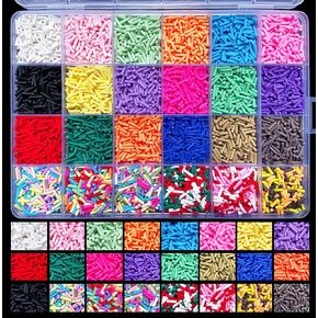 Fake Sprinkles 200G Polymer Clay Sprinkles Fake Candy Sprinkles Faux Sprinkles Plastic Sprinkles Resin Sprinkles for Nail Art DIY Crafts Cake Phone (24 Styles)