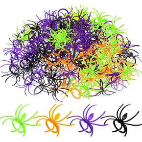 120 Pieces Spider Rings Halloween Rings for Kids Plastic Spider Cupcake Topper Bulk for Kids Costume Accessories Halloween Party Favors (Black)