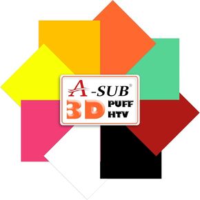A-SUB نفخة الفينيل نقل الحرارة، 3D نفخة نقل الحرارة الفينيل HTV 8 أوراق 12 "× 10" لآلات القطع، الحديد منتفخ على الفينيل للقمصان النسيج، 8 ألوان متنوعة in Kuwait