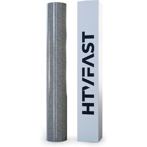 HTVFast Glitter HTV Vinyl Rolls Heat Transfer Vinyl - 11.8" x 10' Roll - Adhesive & Flexible PU Material - Easy to Cut, Weed & Transfer with Home Iron-Works on Plastic, Wood, Ceramic & Fabric (Orange)