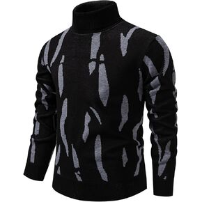 Mylldey Mens Turtleneck Sweaters Cable Knit Long Sleeve Men's Pullover Sweaters