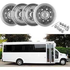 4pcs 16" Polished Stainless Steel Dually Wheel Simulators, Bolt On Wheel Cover,8 Lug Hubcaps fit on Ford F350 1974-1998;E350/E450 1992-2021;Dodge Ram 3500 1974-1999 C16F80