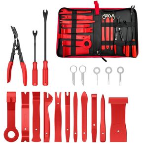 19PCS Trim Removal Tool Set, Car Panel Door Audio Trim Removal Tool Kit, Plastic Pry Tool Kit for Car Panel Dash Door Audio with Storage Bag, Universal Car Accessories (Blue)
