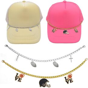2PCS Trucker Hat Chains Sport Games Charms for Trucker Cap Mesh Baseball Cap Decoration in Kuwait