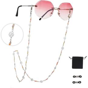 Dreamtimes Glasses Chain for Women Handmade Rose Eyeglasses Strap Chain Glasses Necklace Mask Chain Eye Glasses Chains