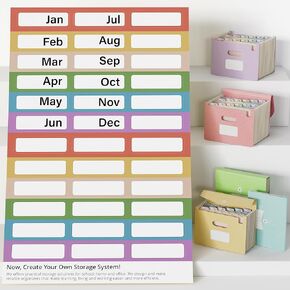 Accordion File Organizer Labels for 7-pockets and 12 Pockets Expanding File Folders - 5 packs