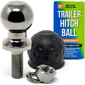 2 Inch Trailer Ball Hitch Ball 10000lbs 1 1/4" Shank Diameter 2" Long Trailer Hitch Ball 2in Tow Ball Marine Grade Boat or Towing